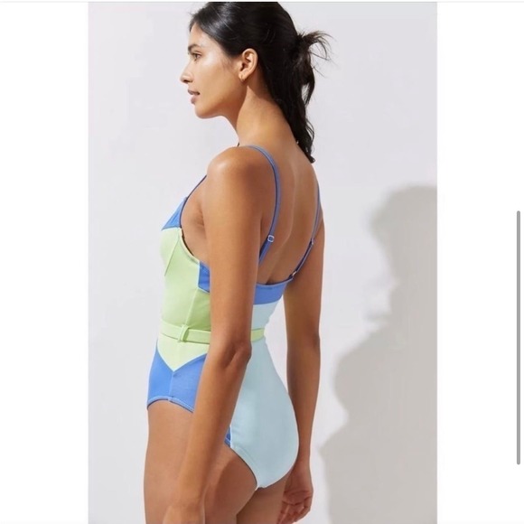 Solid and Striped The Spencer Size Large Blue Green White Anthropologie - Picture 3 of 13